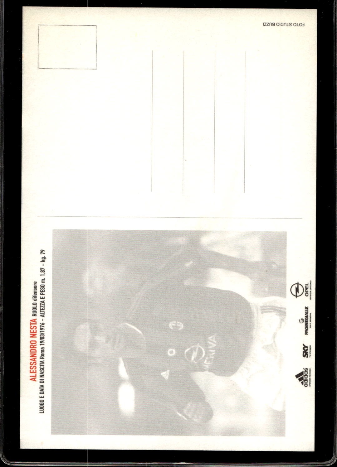 cartolina postcard Calcio Milan con Autografo 2003/04 - Nesta