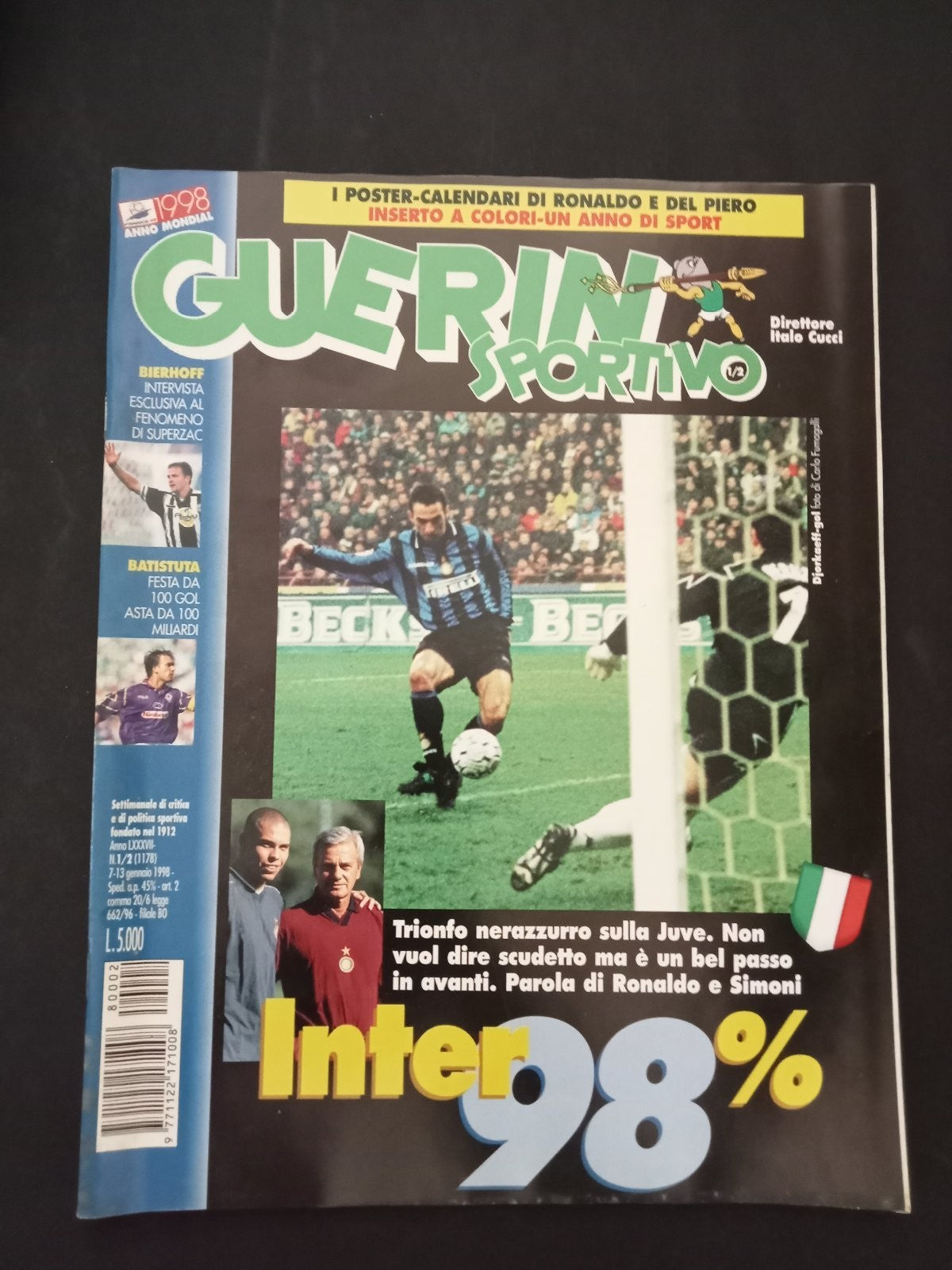 rivista GUERIN SPORTIVO anno 1998 numero 1-2 - INTER Ronaldo (con poster)