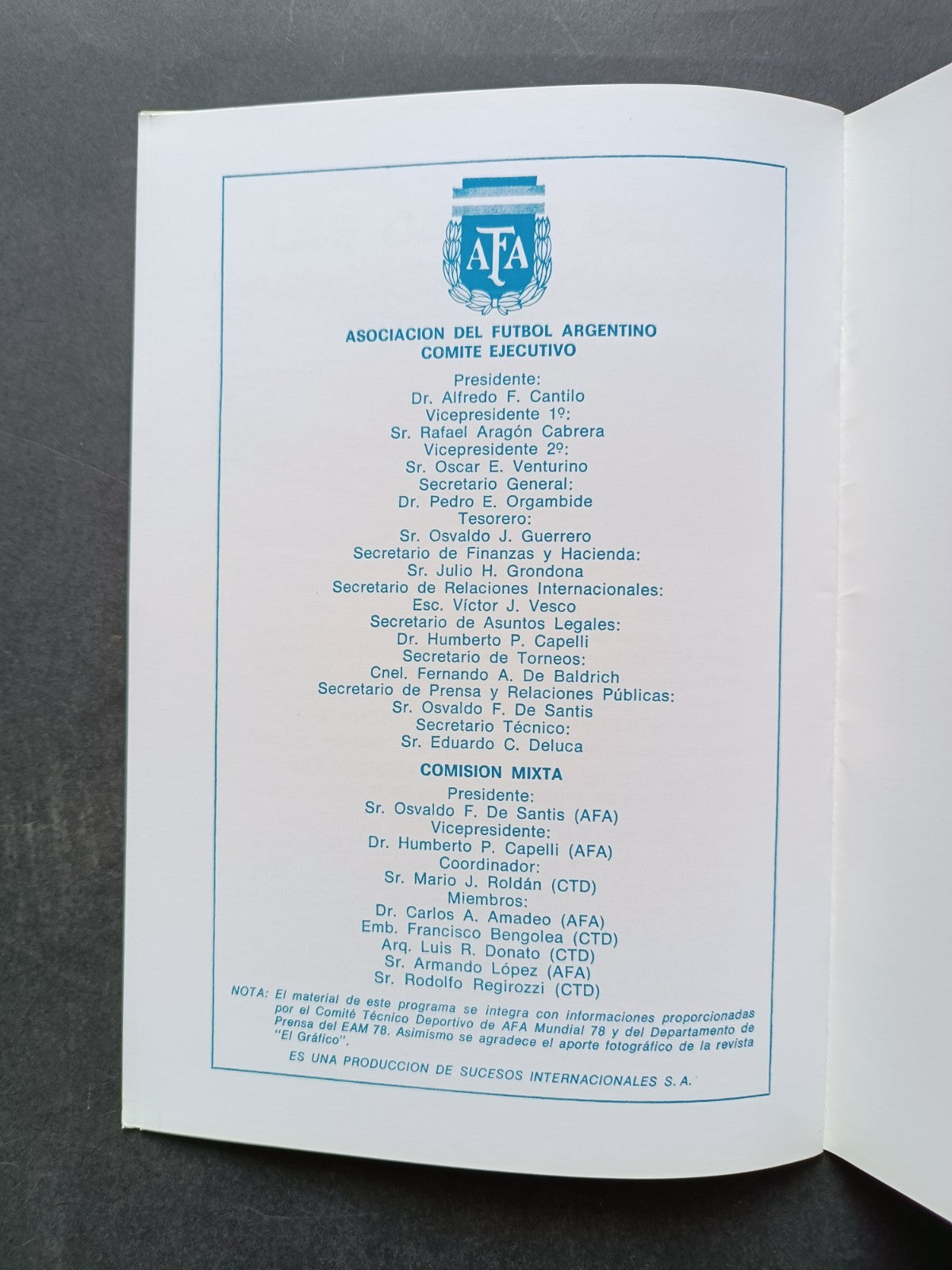 Programma World Cup Argentina 78 Argentina - Scozia