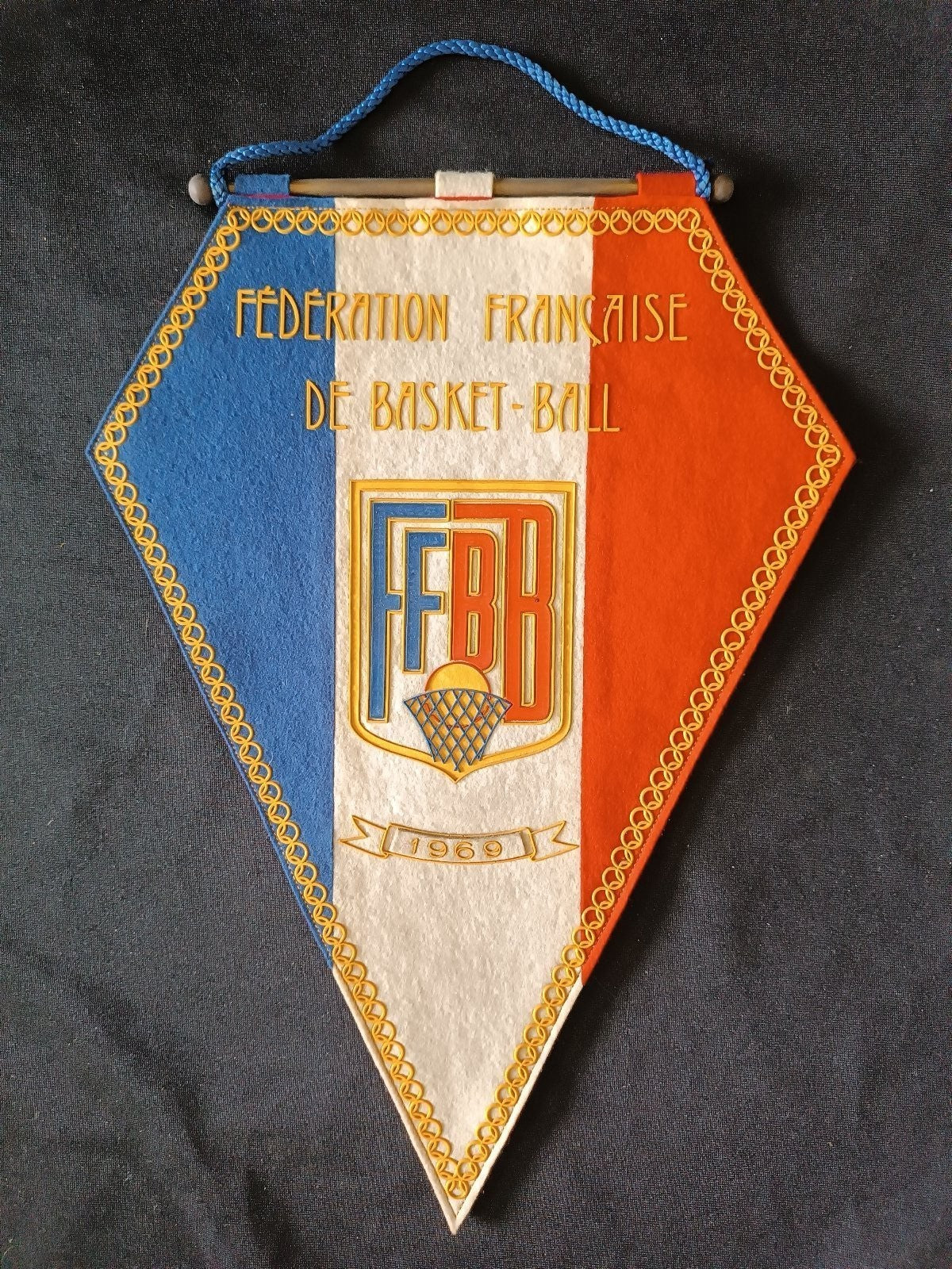 Gagliardetto Pennant Francia FFBB 1961 Basket Vintage