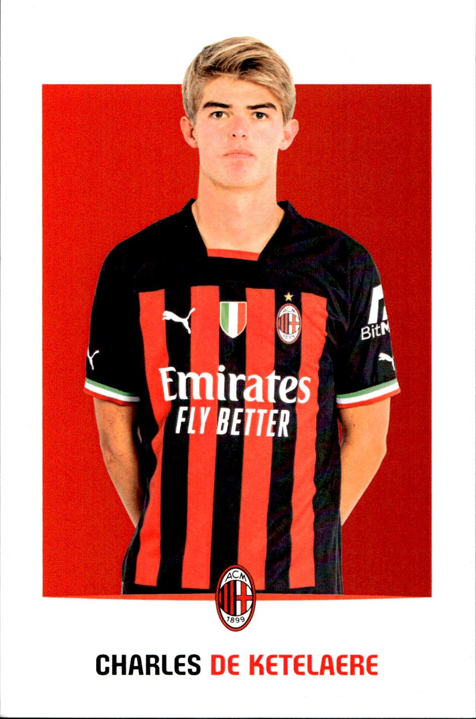 cartolina postcard Calcio Milan 2022/23 - De Ketelaere
