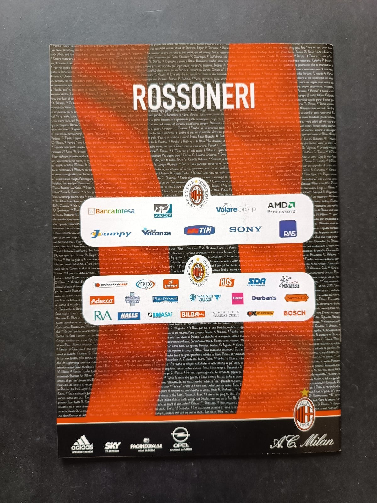 programma Ufficiale MILAN LAZIO 19 ottobre 2003
