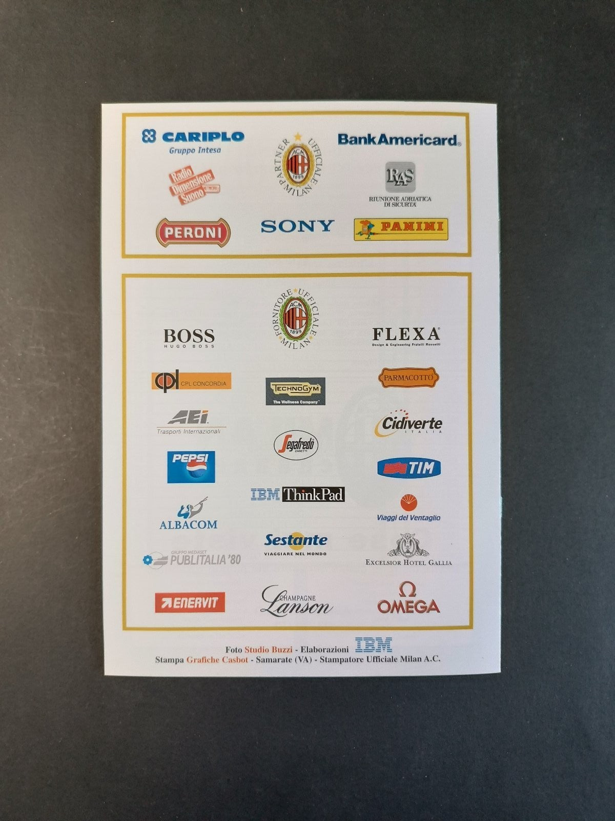 Programma originale 22� giornata stagione 1999/2000 Milan Ac / SS Lazio