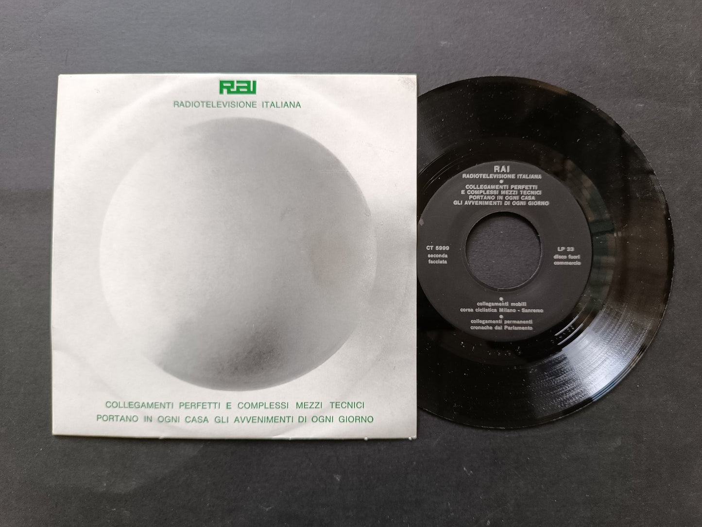 Vinile 45 giri COLLEGAMENTI PERFETTI E COMPLESSI MEZZI TECNICI RAI