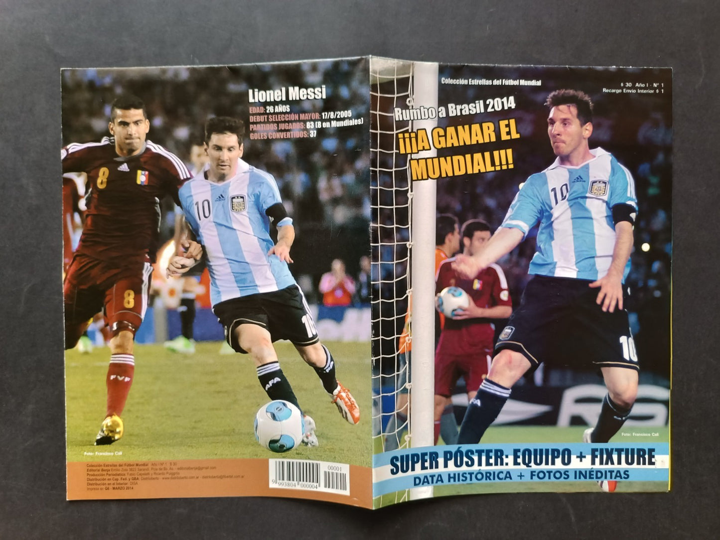 Pieghevole con poster Messi World Cup Brasile 2014 con tabellone -