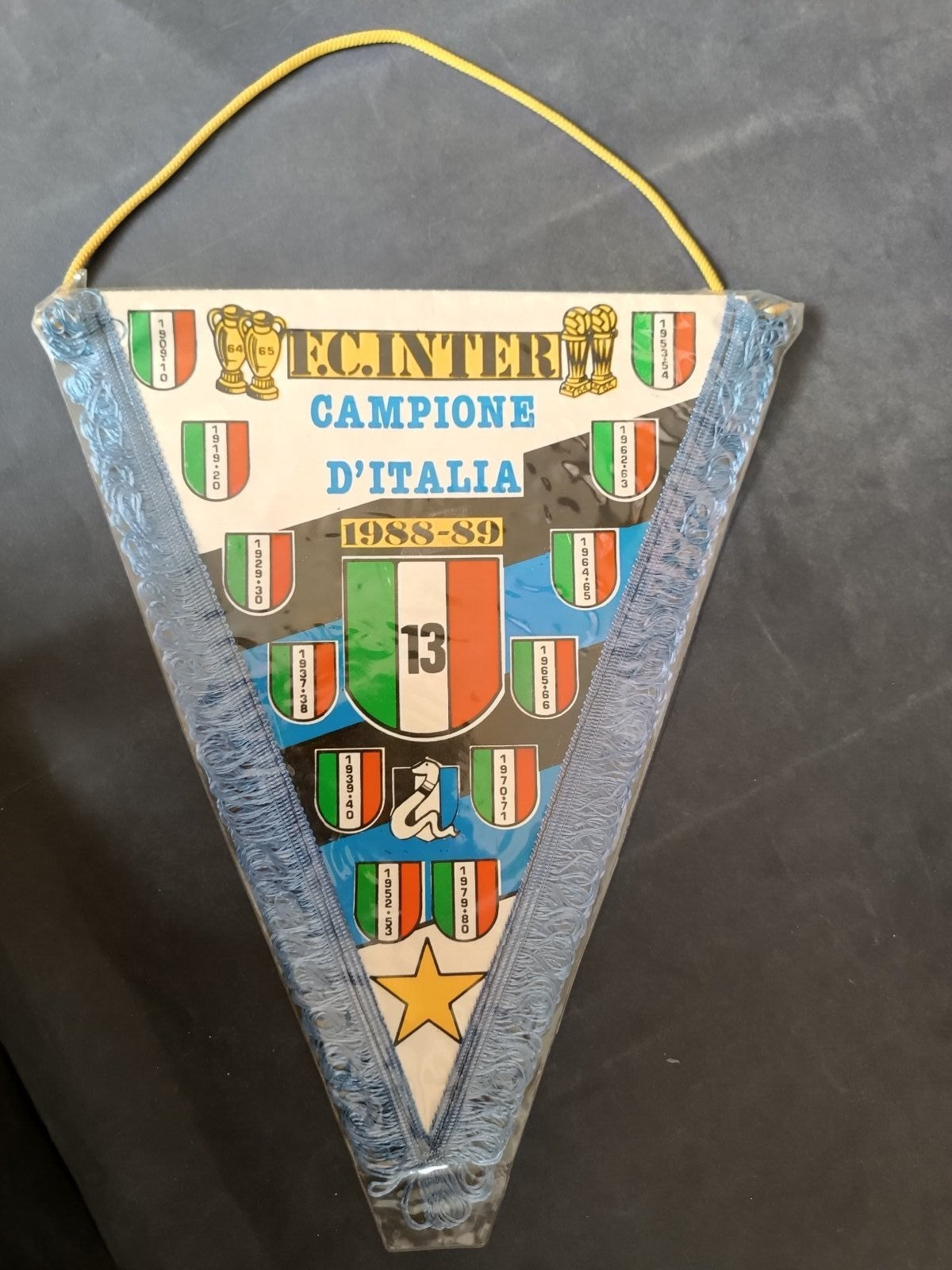 gagliardetto fanion pennant Internazionale fc 1908 campione 1988/89 con busta