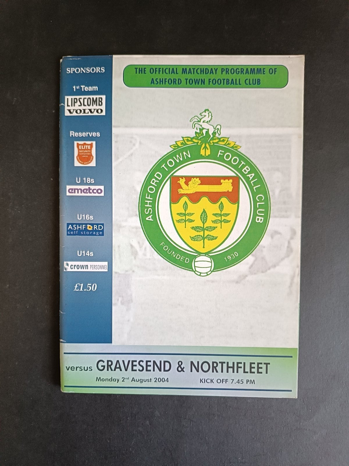 programma calcio Ashford T. vs Gravesend Northfleet 04