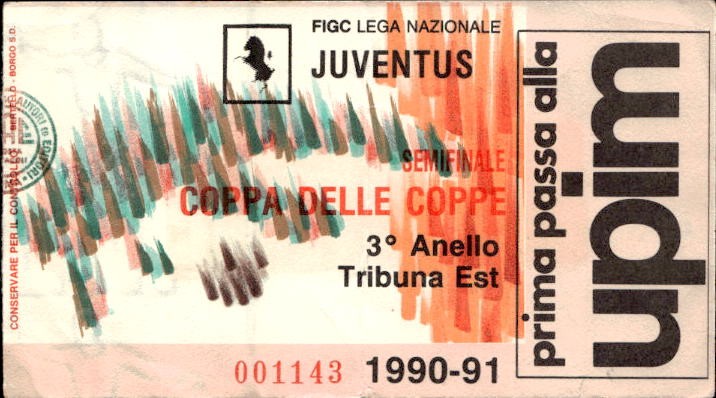 Biglietto stadio Juventus Semifinale Coppa delle coppe 1990-91