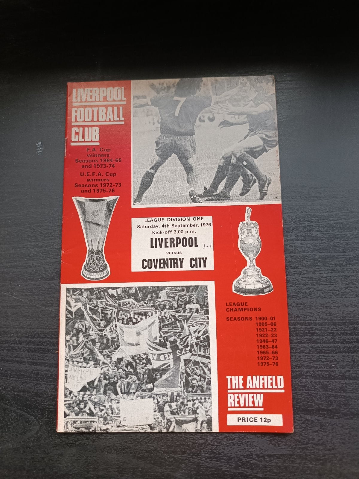 programma calcio Liverpool V Coventry City 4th 1976
