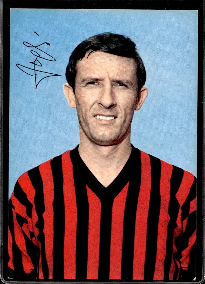 Cartolina Romano Fogli Milan con autografo stampato ufficio Stampa Milan