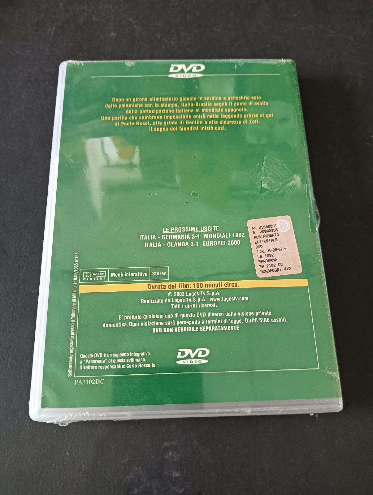 DVD LE PIU' GRANDI PARTITE DELL NAZIONALE ITALIA-BRASILE 3-2 Panorama