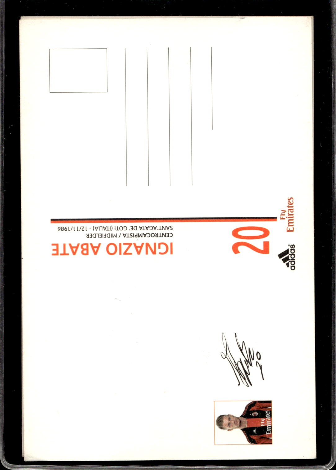 cartolina postcard Calcio Milan con Autografo 2010/11 - Papastathopoulos
