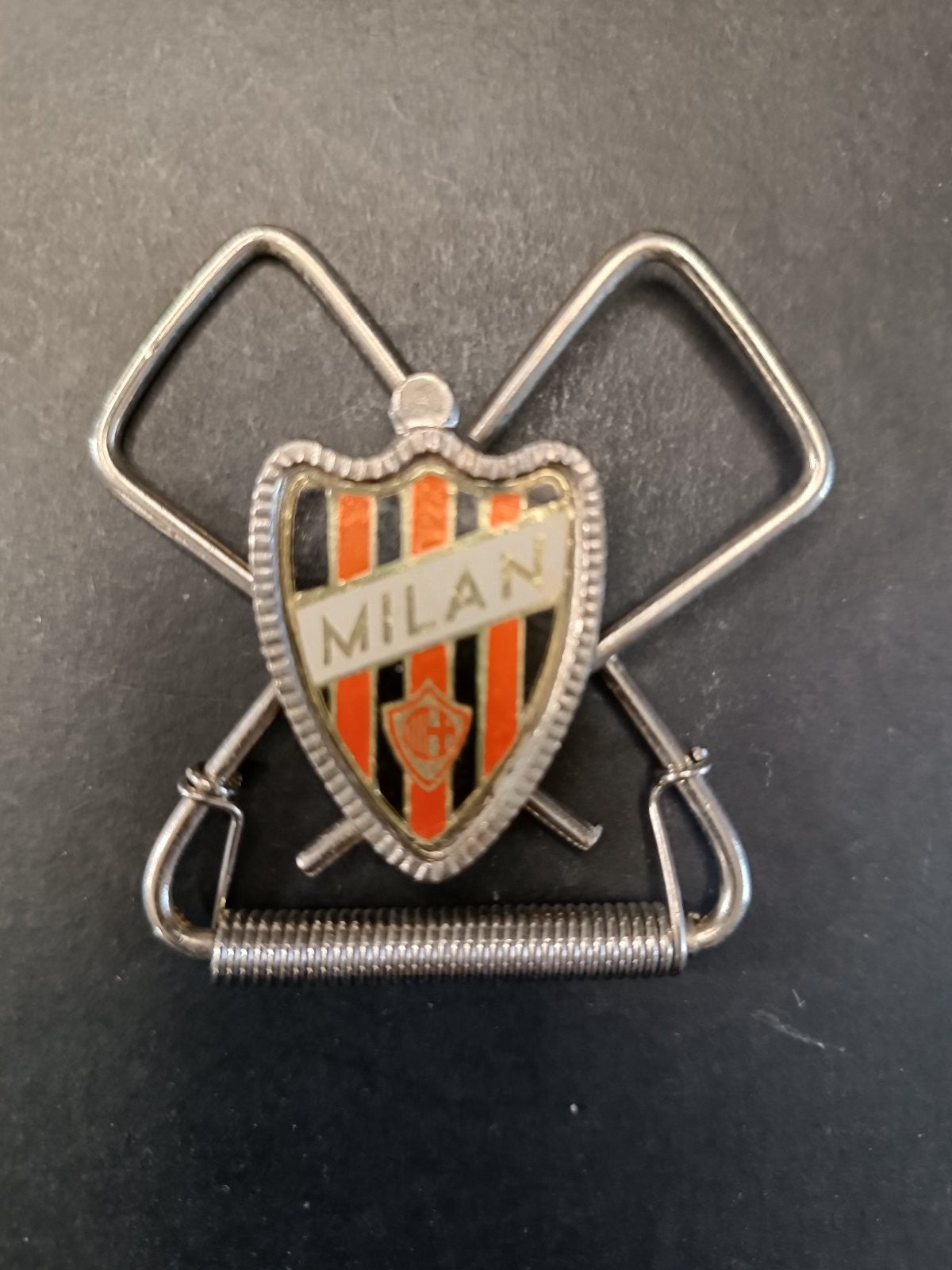 A.C.Milan fermasoldi a molla metallo scudetto anni 50 money clip badge 3