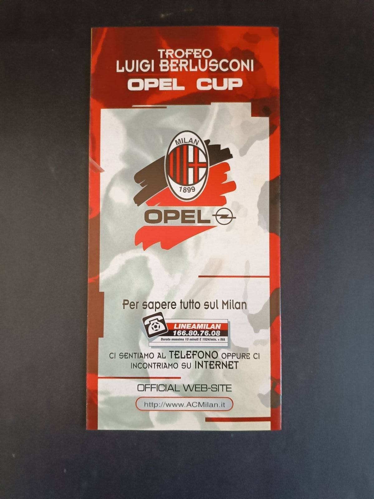 Programma TROFEO LUIGI BERLUSCONI 1996 - Stadio Meazza ;ilna/Juve