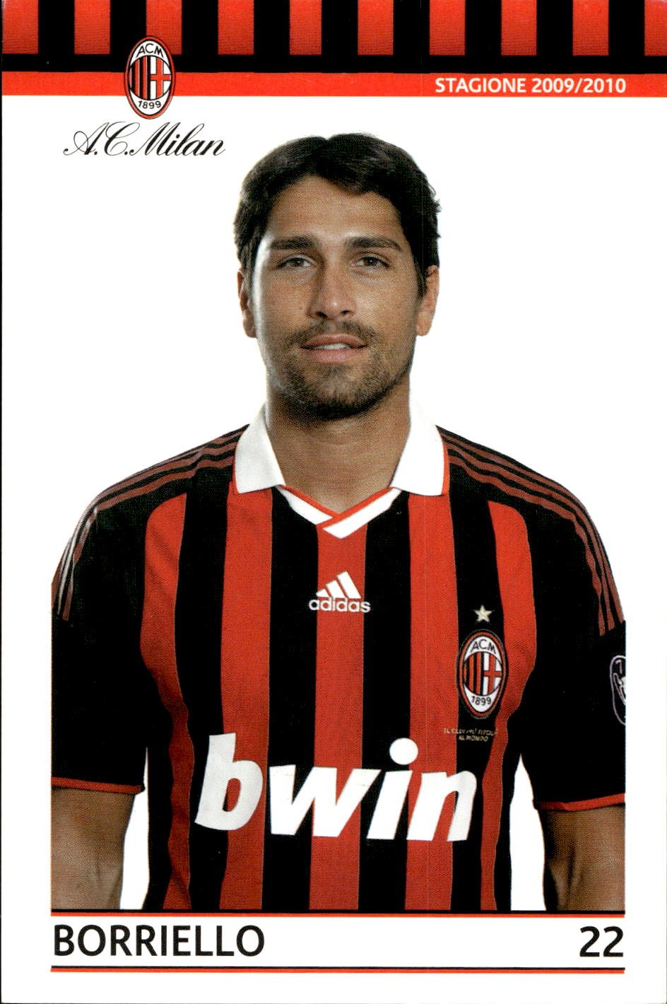 cartolina postcard Calcio 2009-10 Milan Boriello