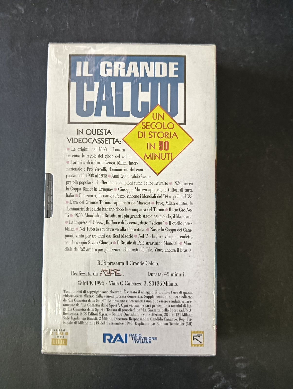 VHS IL GRANDE CALCIO n 1 La Gazzetta dello Sport