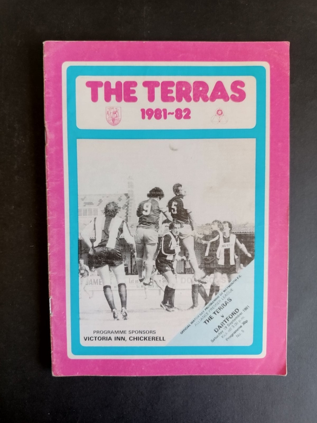 programma calcio The Terras vs Dartford 1981