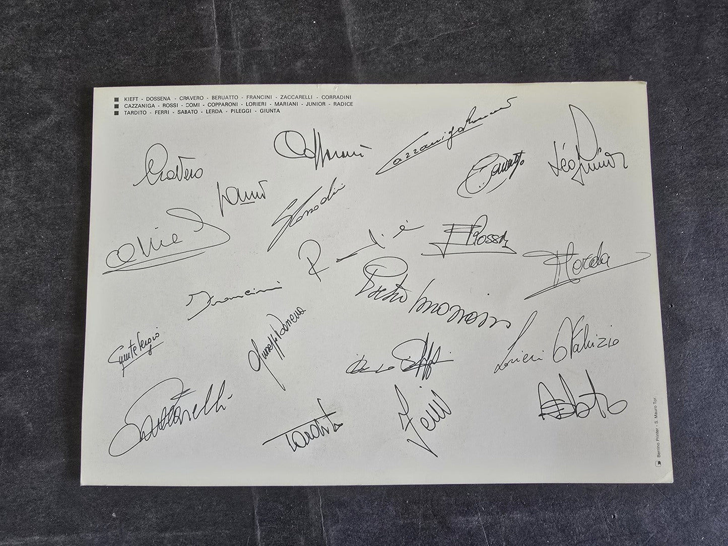 Cartolina Autografi stampati Torino Calcio 1986/87 ufficiale adidas sweda