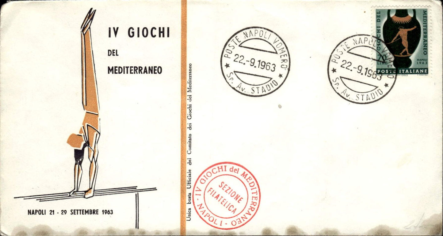 busta primo giorno IV giochi del mediterraneo Napoli 1963