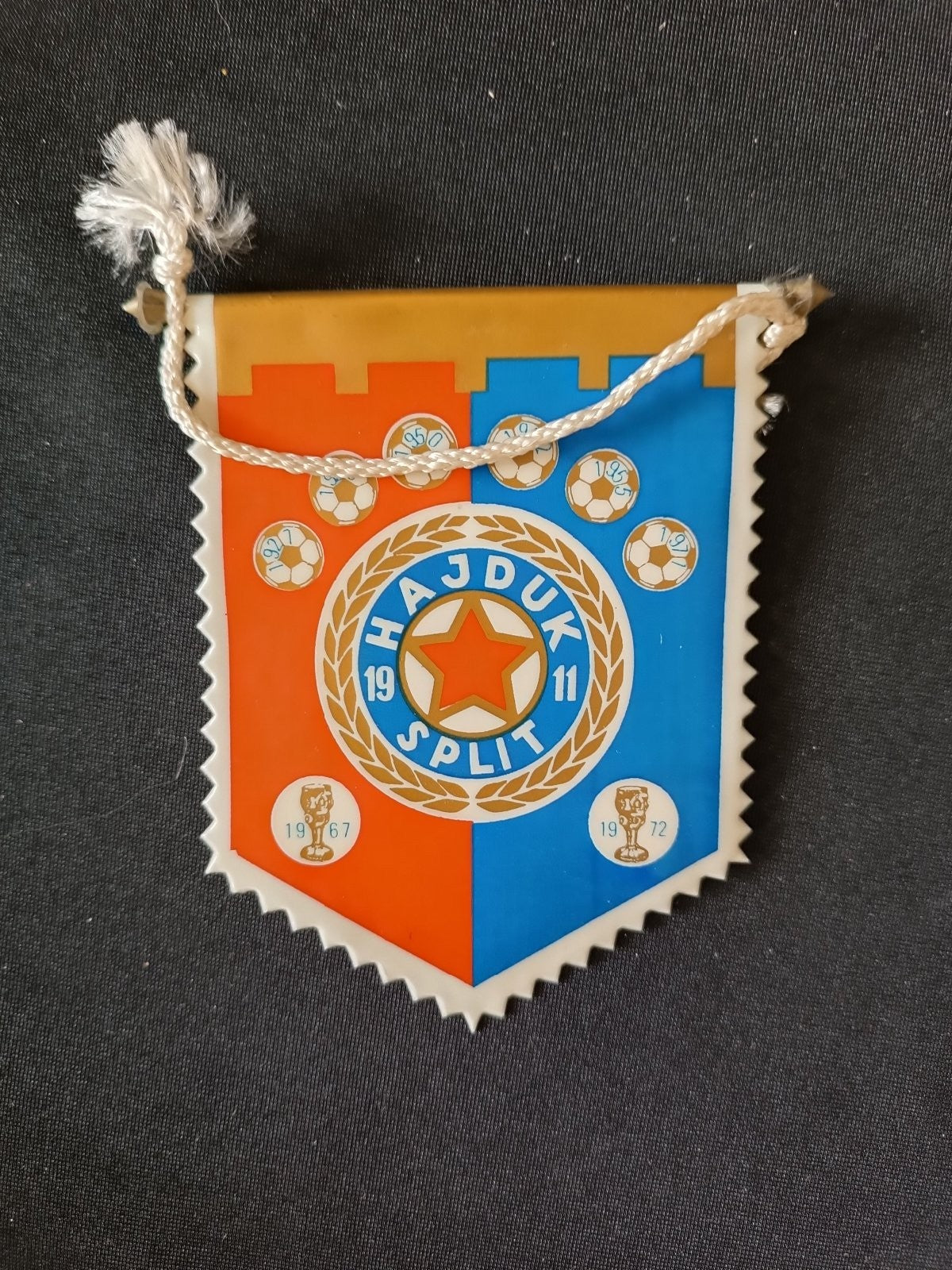 Gagliardetto Calcio Soccer Pennant Hajduk Split Yugoslavia Anni '60/'70 Vintage