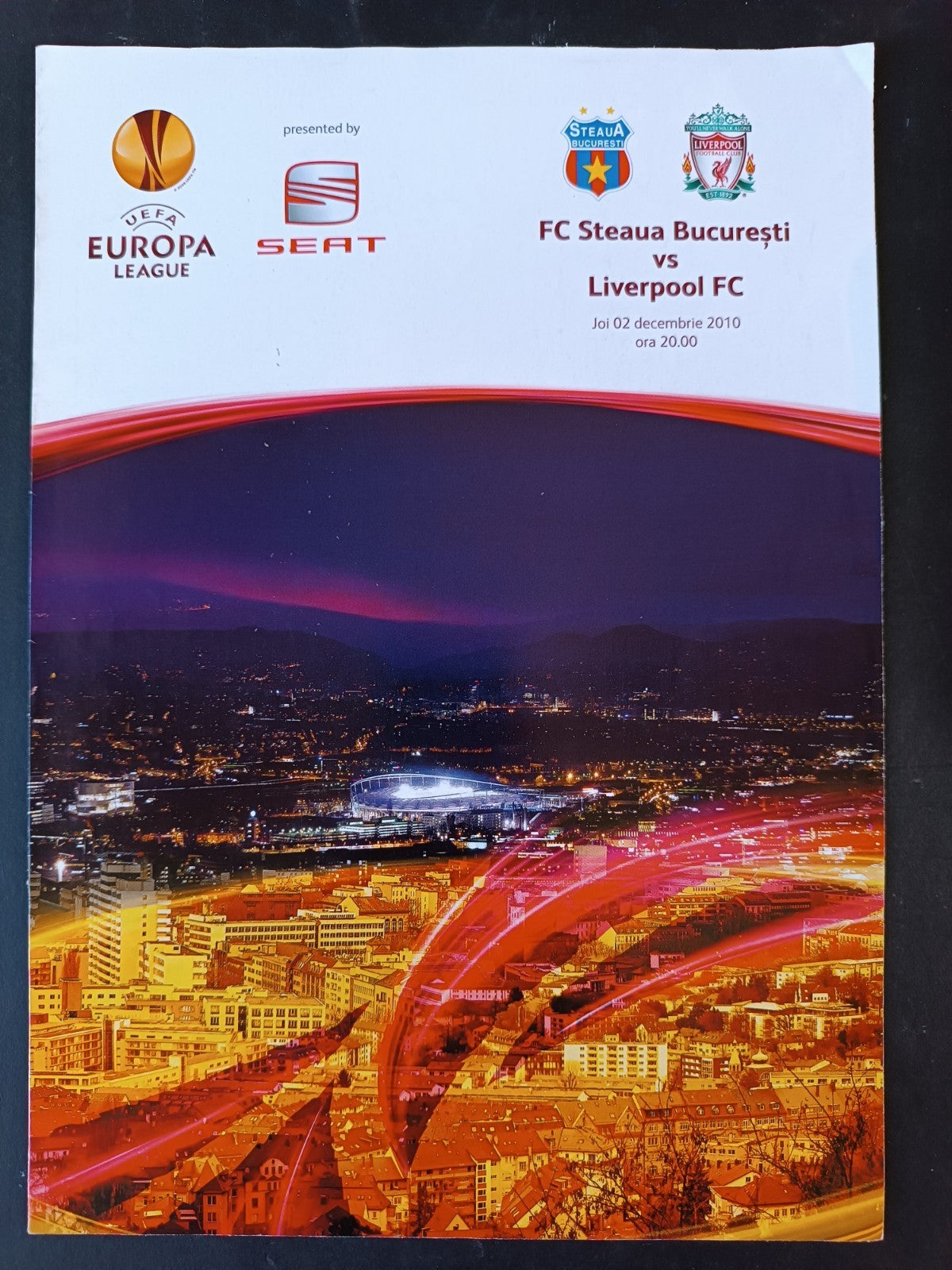 Programma ufficiale Uefa Europa League Steaua Bucarest Liverpool 2010