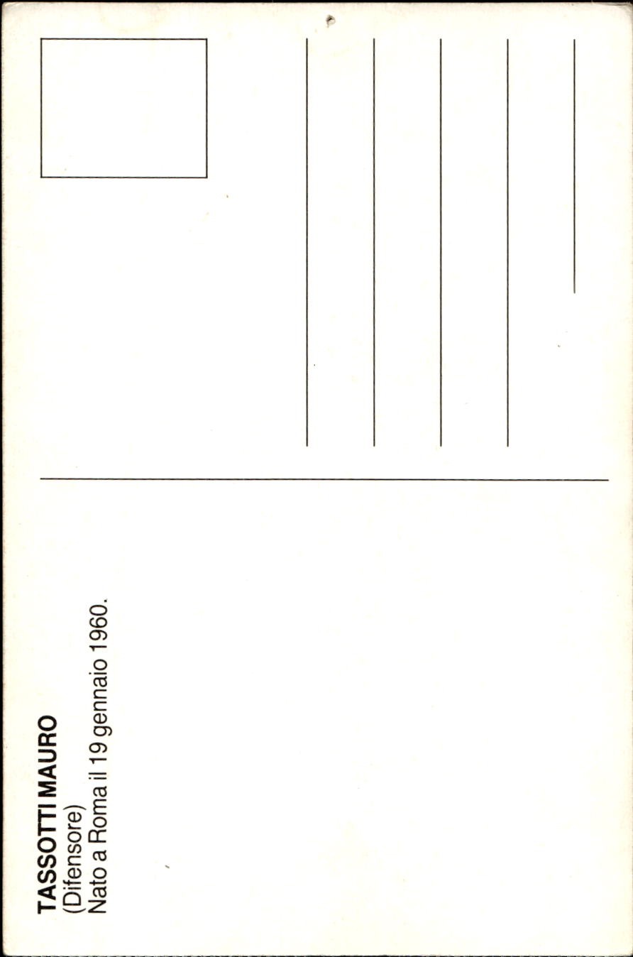 cartolina postcard Milan Calcio Sponsor FOTOREX Tassotti
