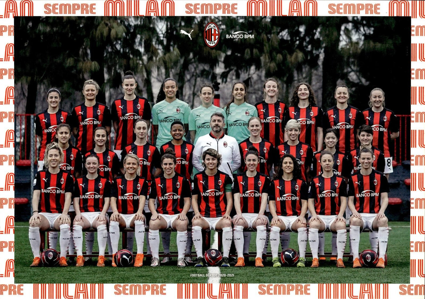 cartolina postcard calcio MILAN 2020-2021 (Sempre Milan Women)