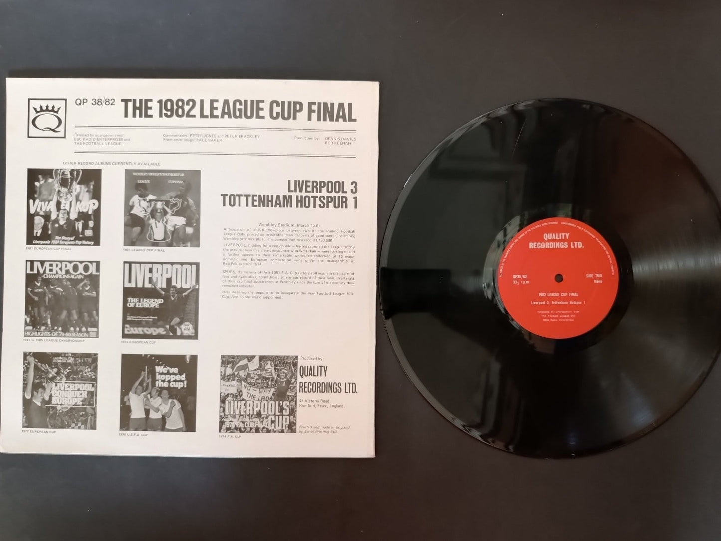 Disco LIVERPOOL League 1982 Cup Final Commentary Highlights
