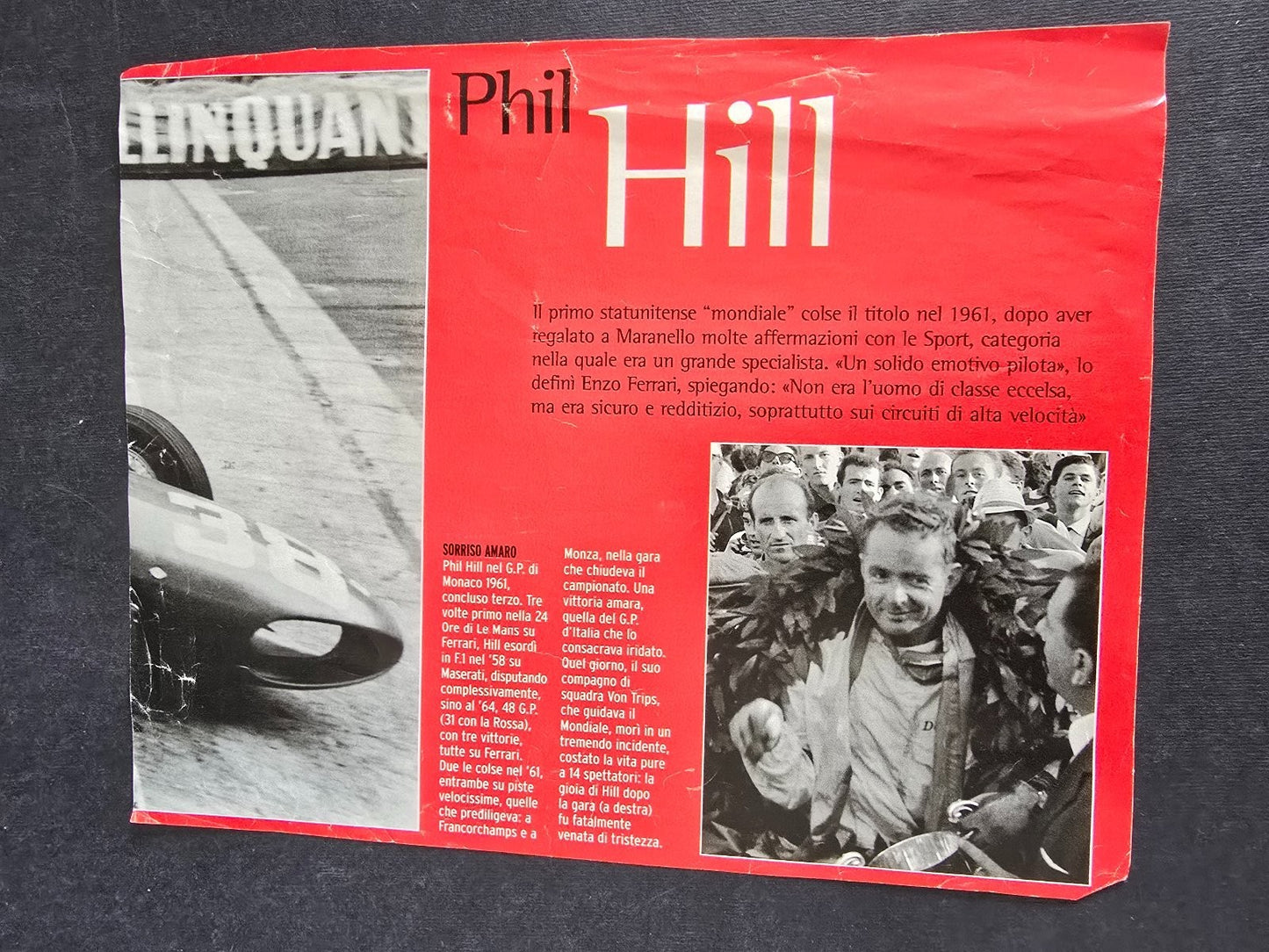 Autografo autograph originale su ritaglio John Surtees automobilismo