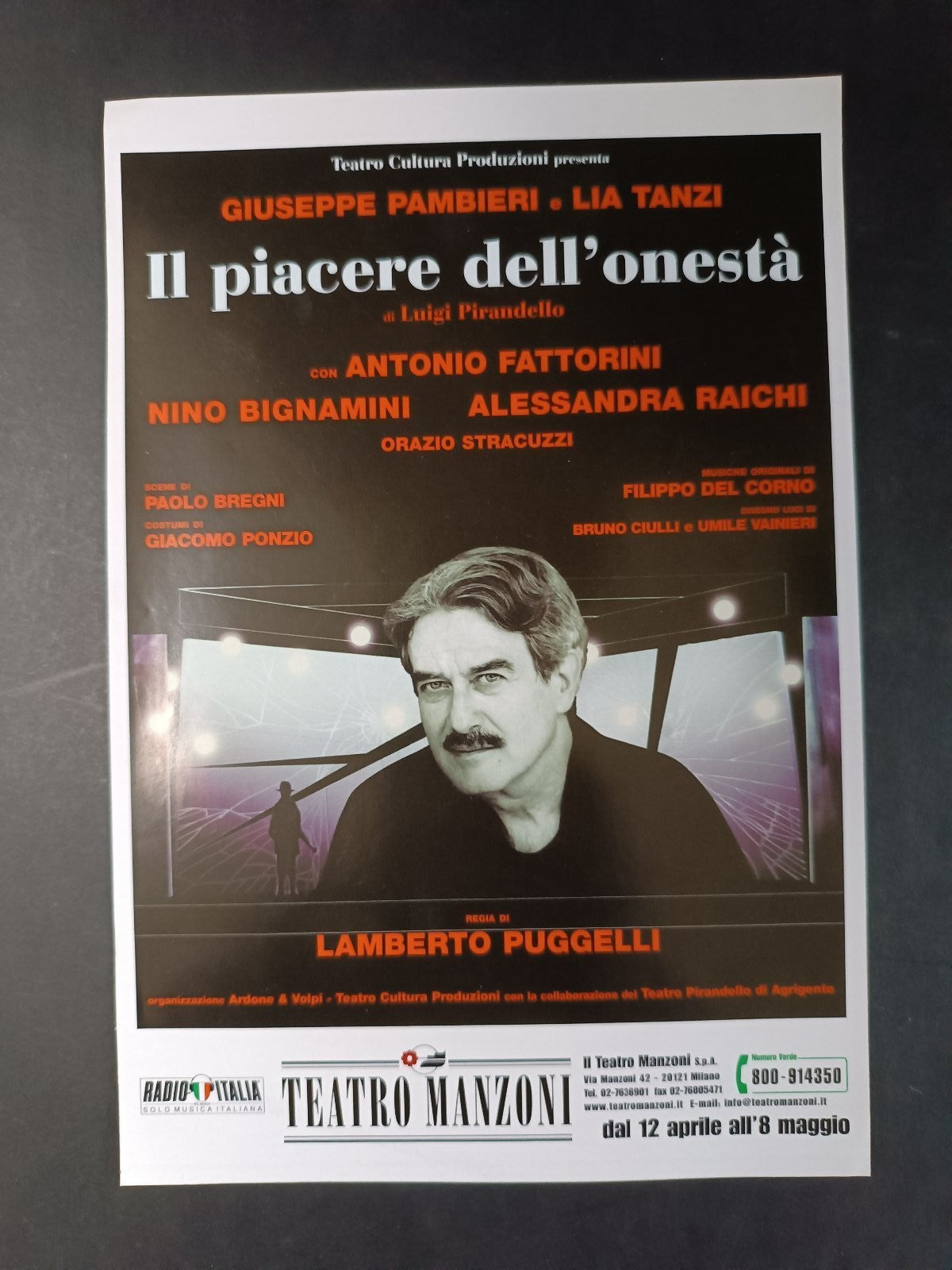 volantino pre-partita MILAN - BRESCIA con firma autografo