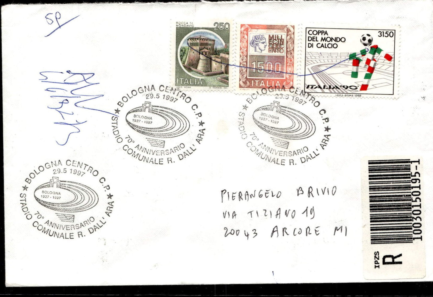 busta primo giorno Bologna 1997