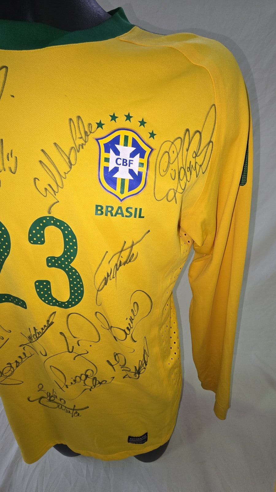 Maglia calcio Nike Brasile camisa brasil home 2010-11 Autografata Signed (9)