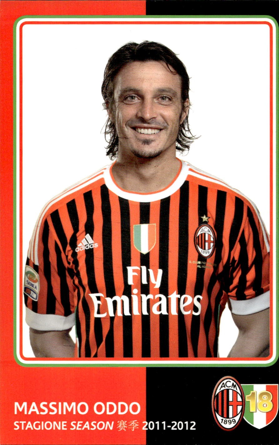 cartolina postcard Calcio Milan 2011-12 - Oddo