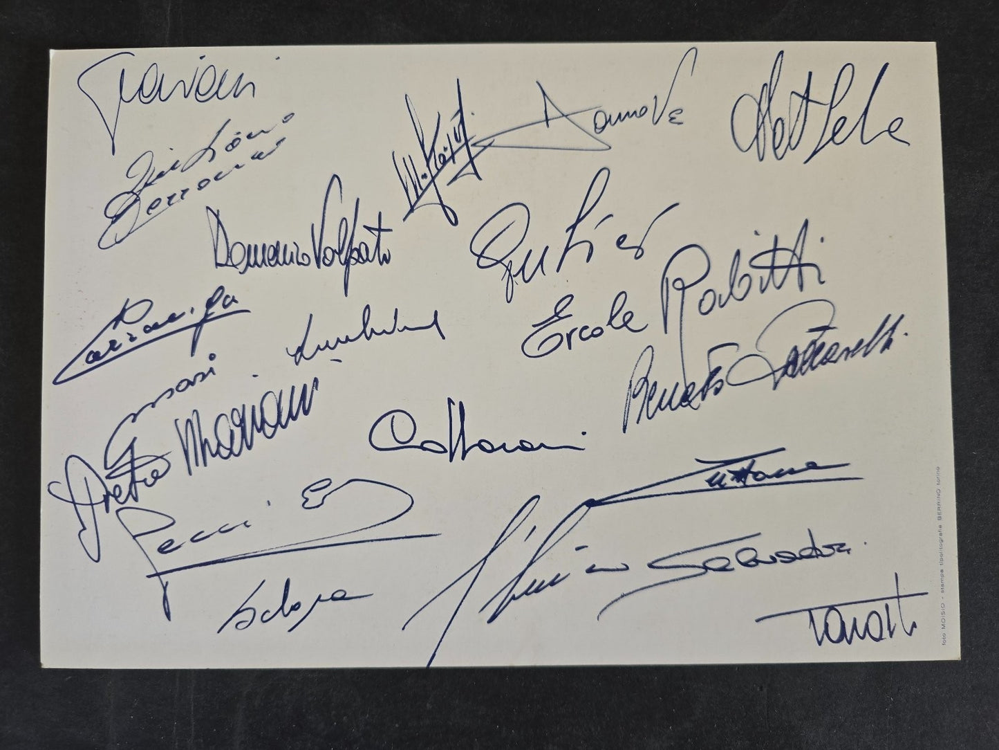 Cartolina Autografi stampati Torino Calcio 1980/81 ufficiale superga sport