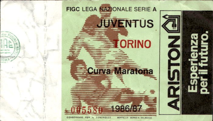 Biglietto stadio Juventus-Torino Lega Nazionale Serie A 1986-87