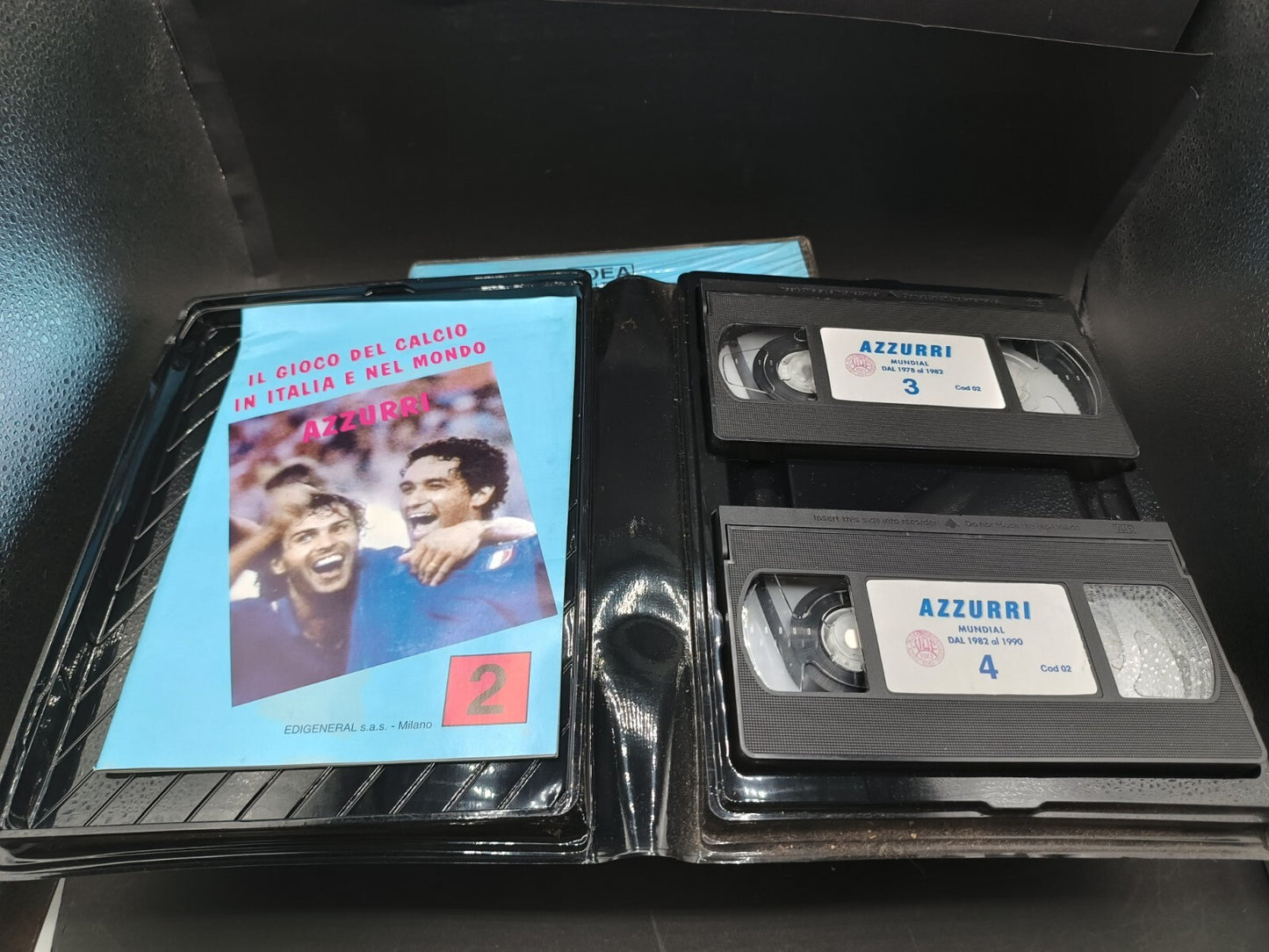 Serie completa videolibri VHS + fascicoli Azzurri Mondiali di calcio