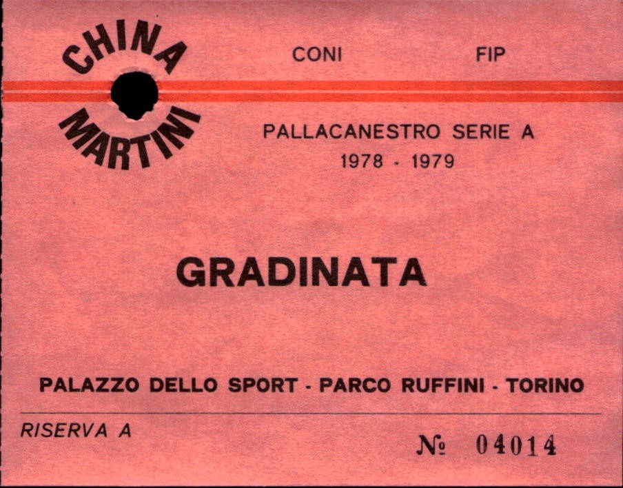 Biglietto PALLACANESTRO Serie A 1978-79 Palazzo Sport Parco Ruffini n 04014