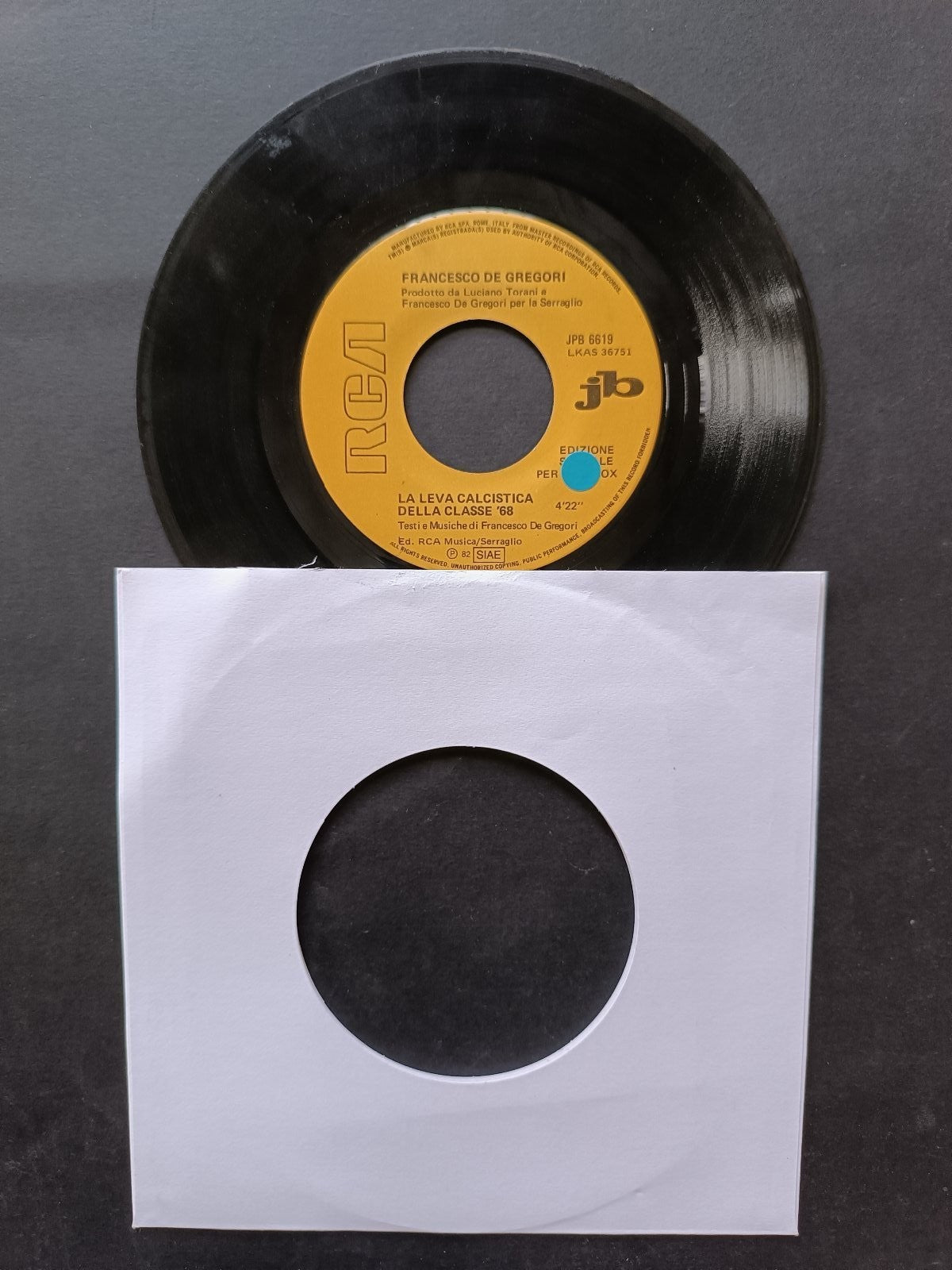 Vinile 45 giri LA LEVA CALCISTICA DELLA CLASSE '68
