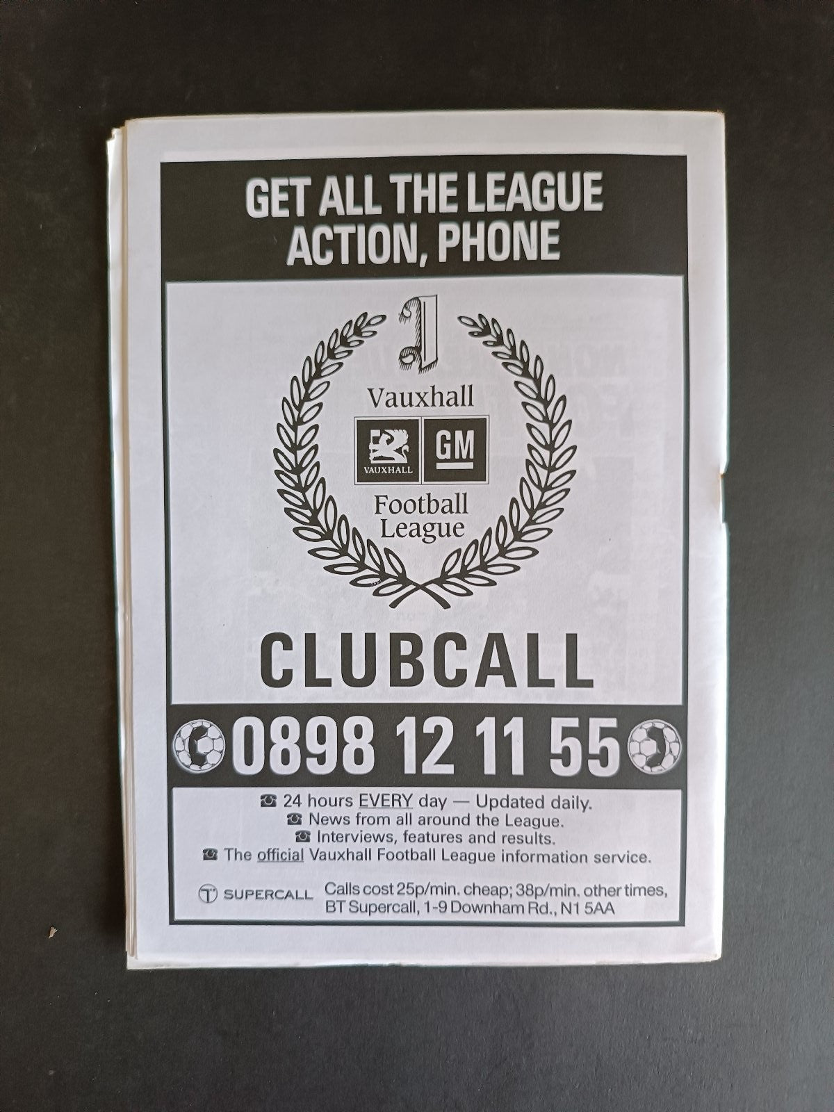 programma calcio Banstead Athletic programma