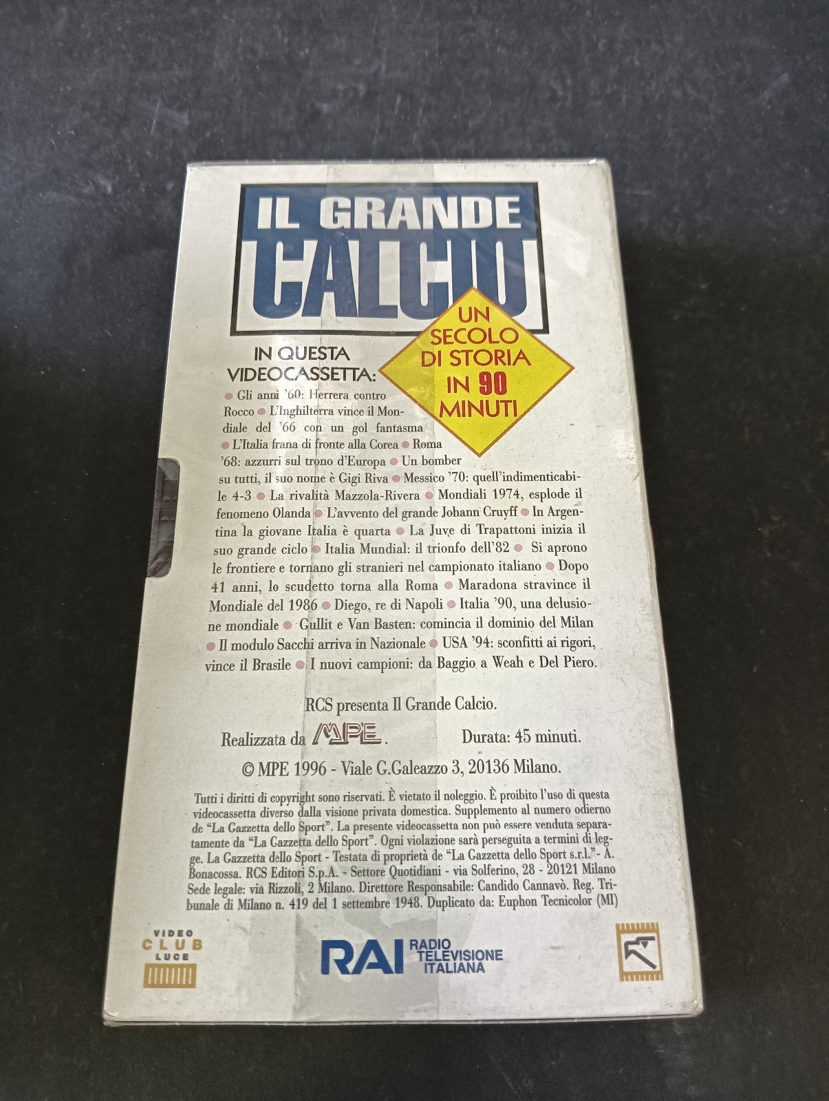 VHS IL GRANDE CALCIO n 2 La Gazzetta dello Sport