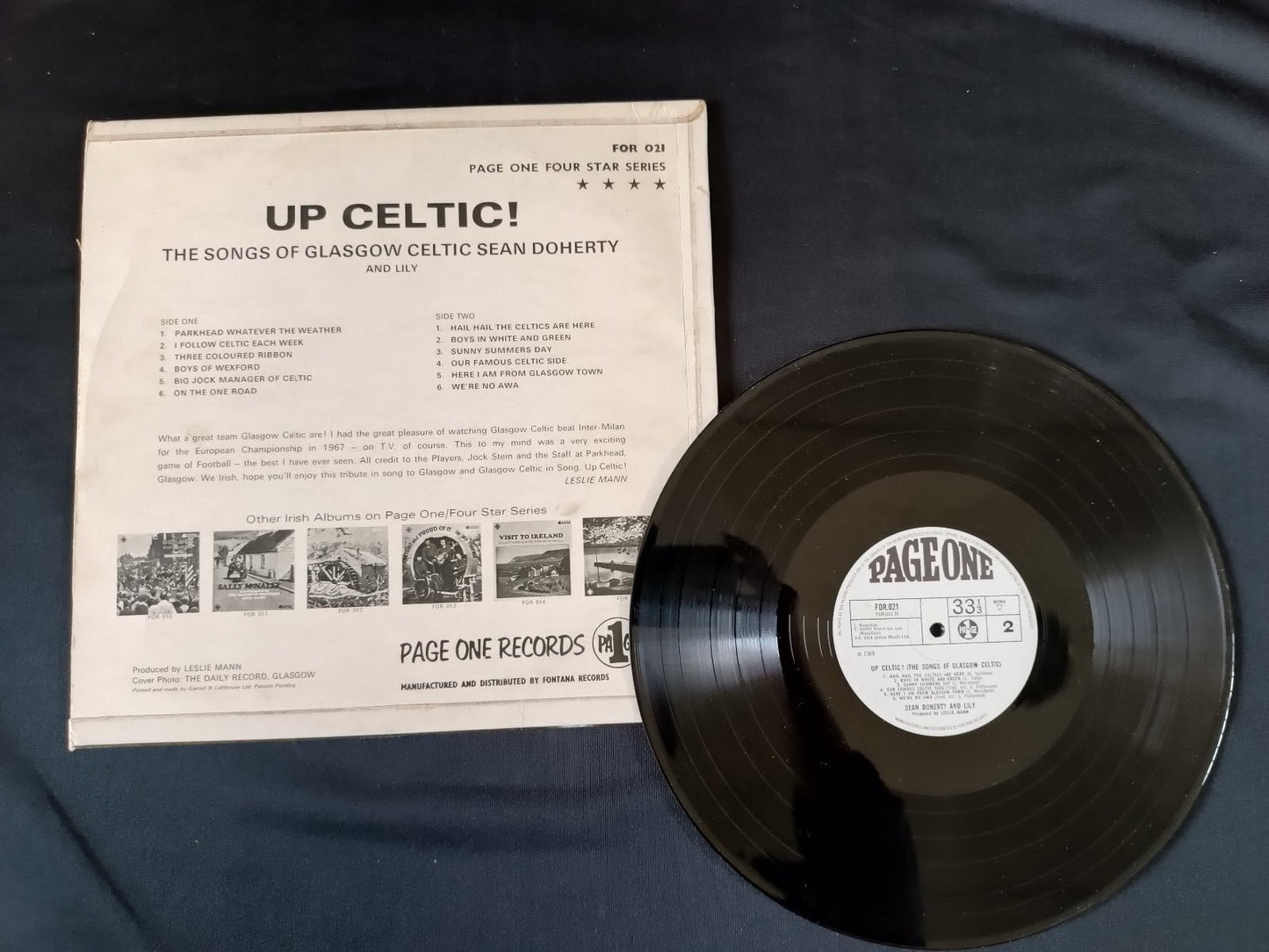 disco 33 giri Up celtic! songs glasgow celtic sean doherty lily wee green men