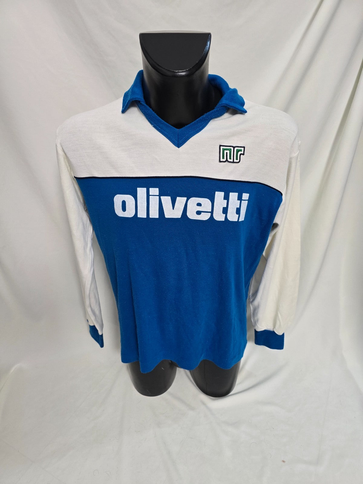 maglia Vintage NR Ennerre OLIVETTI football IN MAGLINA / LANETTA nr 4 CUCITO 52