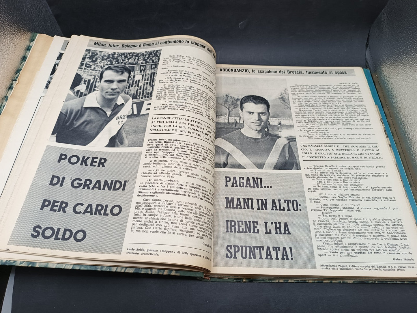 Annata rilegata rivista Calcio e ciclismo illustrato 1966 biancazzurri