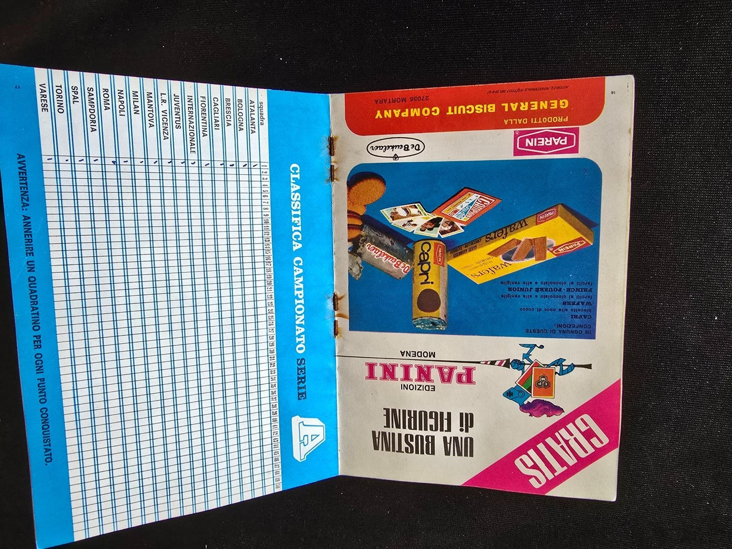 Figurine Panini Piccolo Almanacco del Calcio 1966/67 omaggio