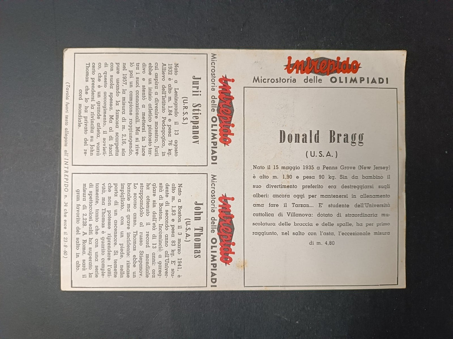 intrepido inserto figurine Bragg, John Thomas e Stiepanov