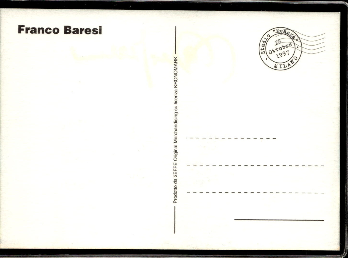 cartolina postcard Calcio Milan con Autografo 6 per Sempre Franco Baresi (11