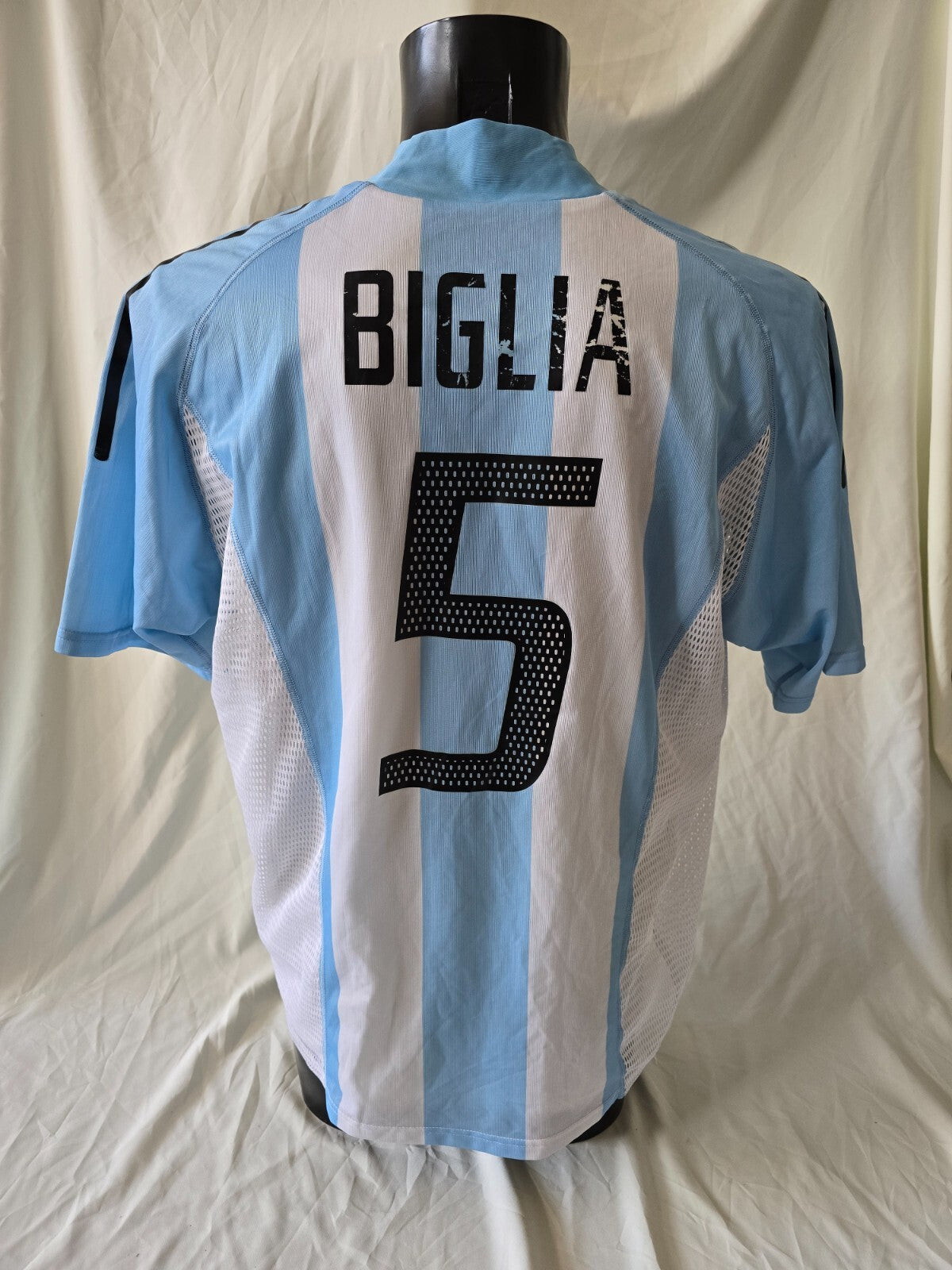 Maglia calcio ufficiale Argentina Luis Biglia 5 Adidas Climacool tg L