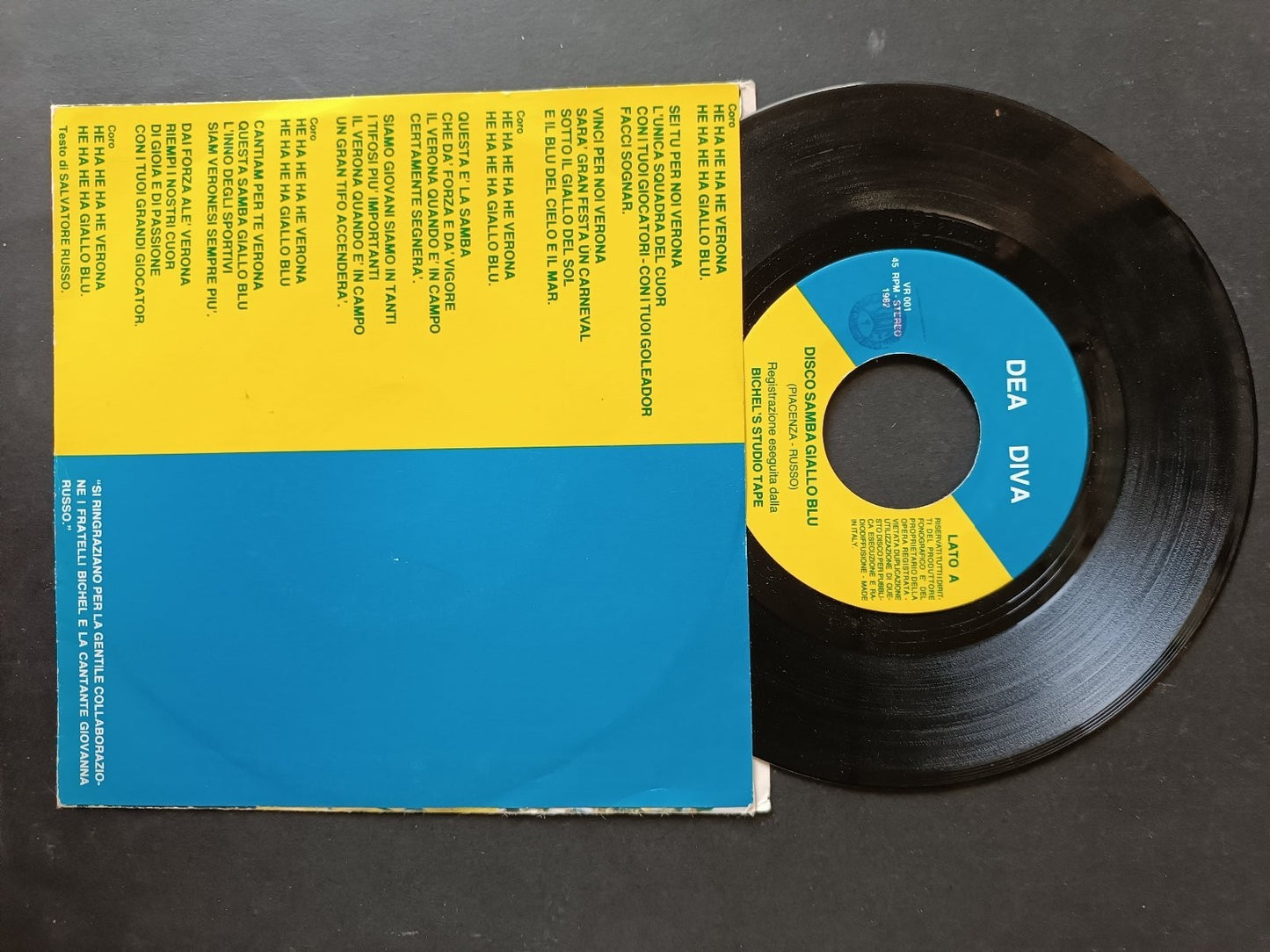 Vinile 45 giri DISCO SAMBA GIALLO BLU