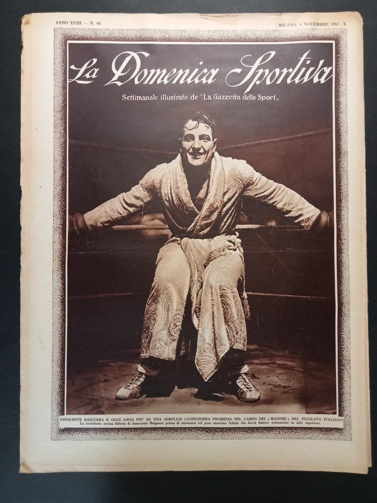 rivista LA DOMENICA SPORTIVA numero 44 - 1931 - Binda Giro Lombardia