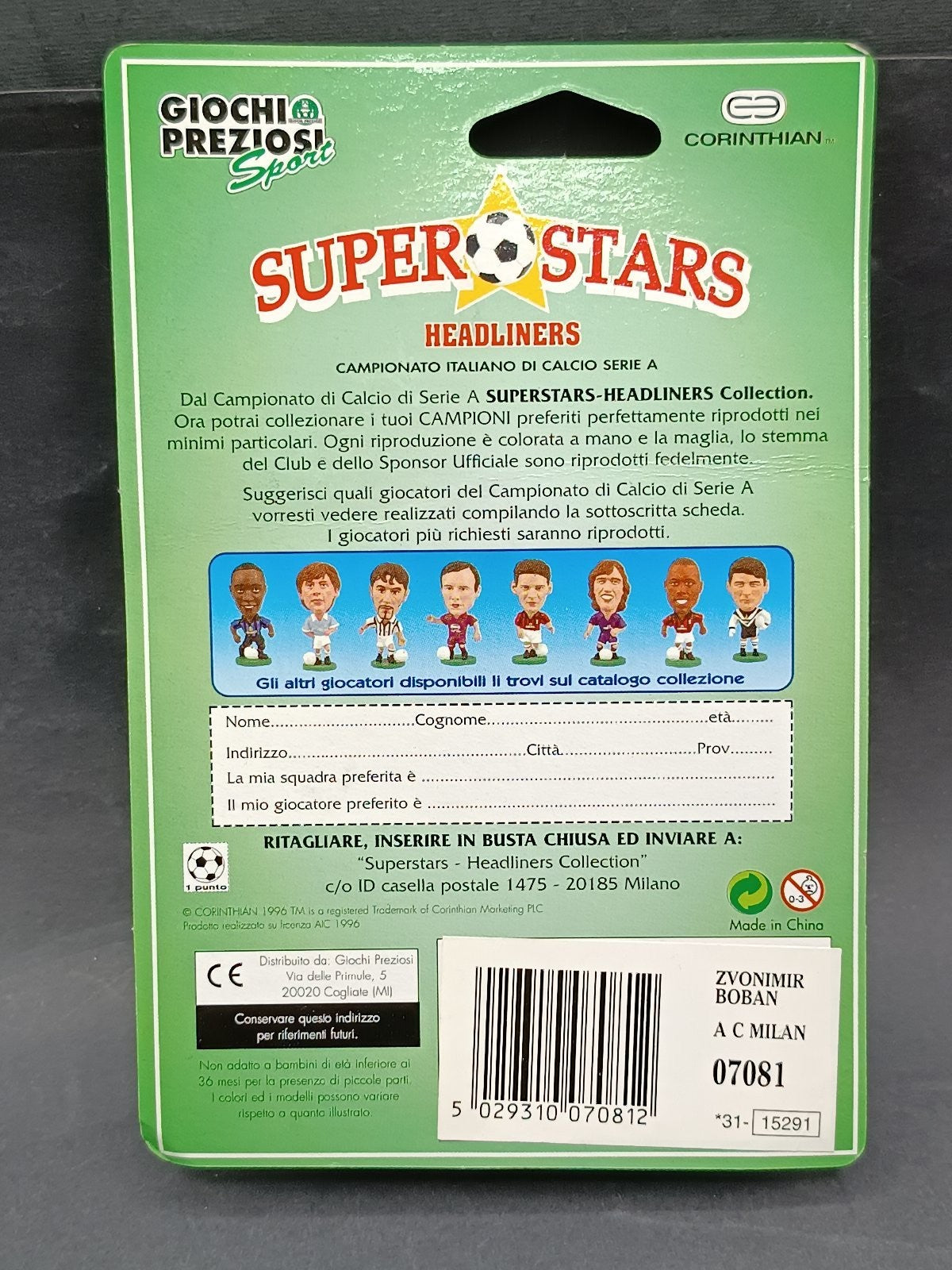 action figure calcio Corinthian Super Stars Headliners Boban Milan